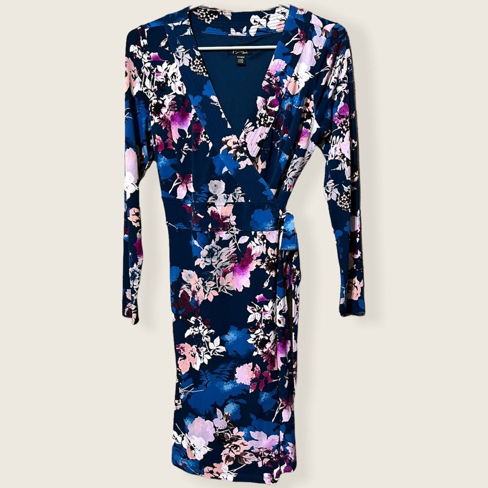 Thalia Sodi Long Sleeve Wrap Floral Print Dress Size XS